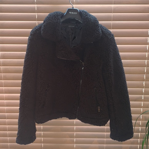 Silver Jeans | Black Teddy Biker Jacket - Picture 2 of 4